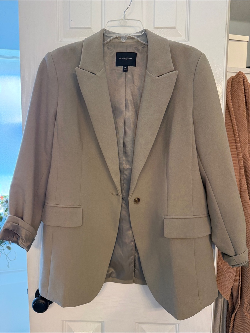 Banana Republic Taupe Single-Button Blazer